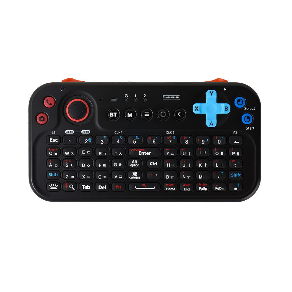 Bluetooth Pocket Keyboard V2 Eng-Kor with Jog Mouse and Audio, Black, Remote Wireless Controller Compatible with Smartphone, Laptop, Tablet, Nvidia Shield TV, Xiaomi TV Stick, Mi Box, Fire TV