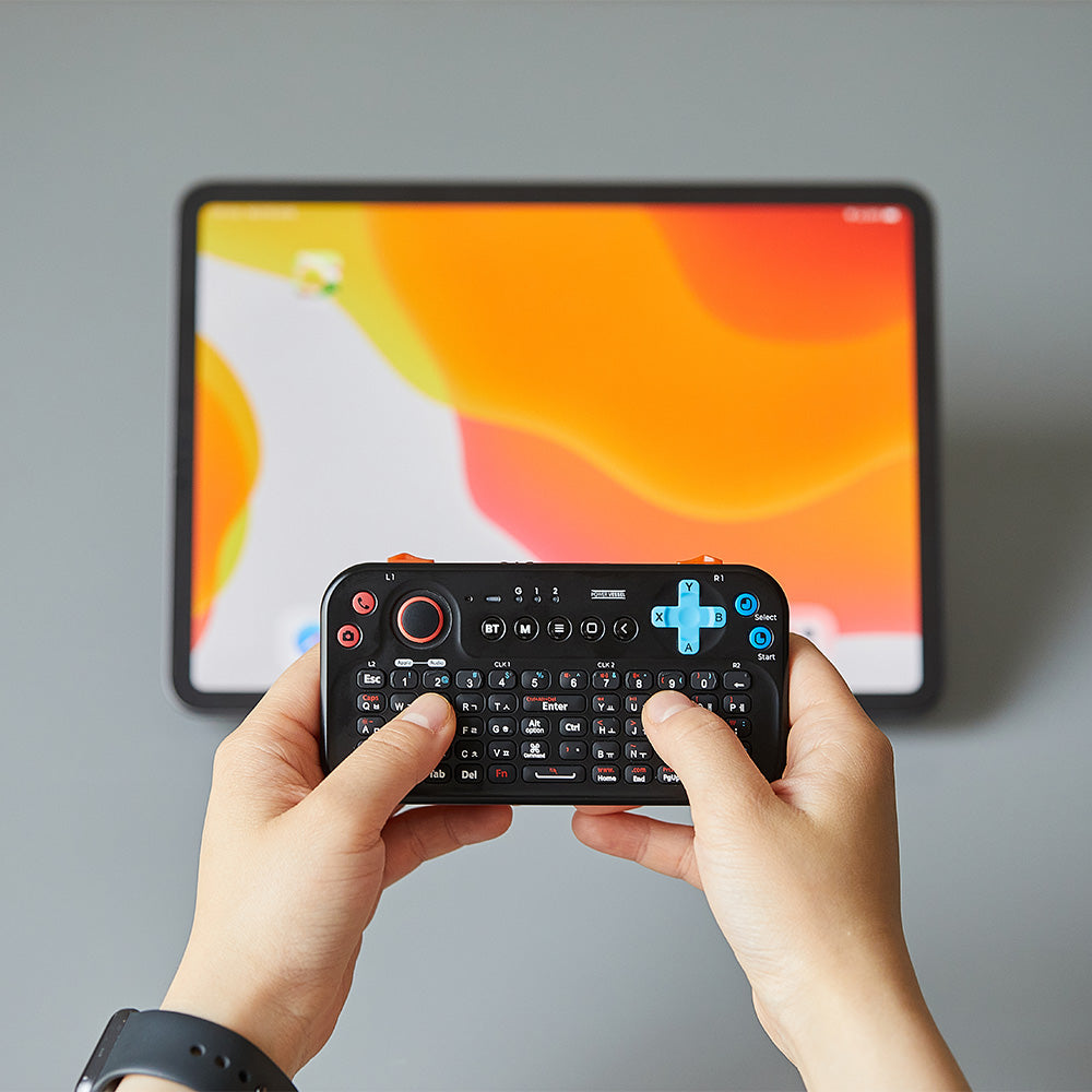Bluetooth Pocket Keyboard V2 Eng-Kor with Jog Mouse and Audio, Black, Remote Wireless Controller Compatible with Smartphone, Laptop, Tablet, Nvidia Shield TV, Xiaomi TV Stick, Mi Box, Fire TV